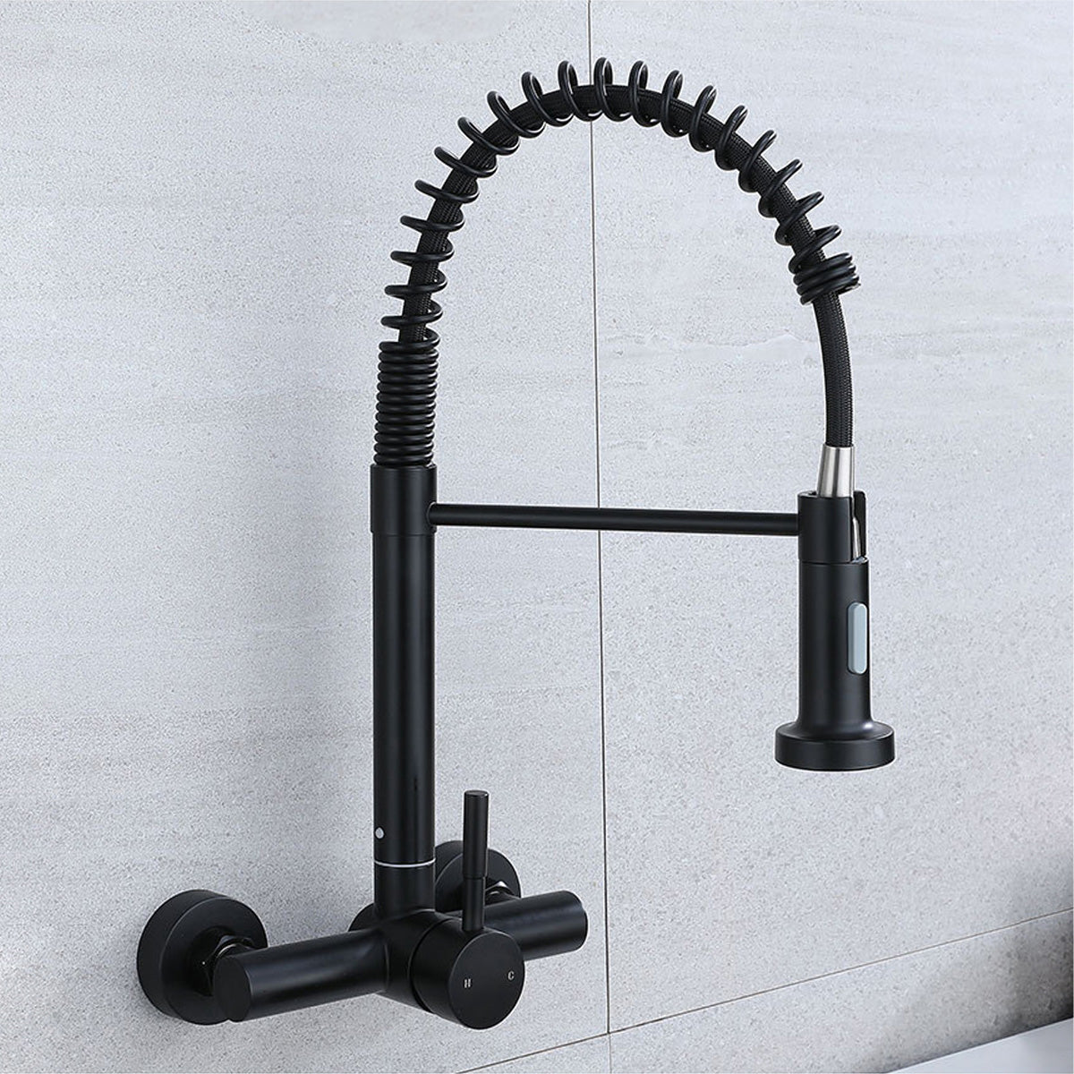 Wall Mounted Kitchen Sink Tap 1197 Black