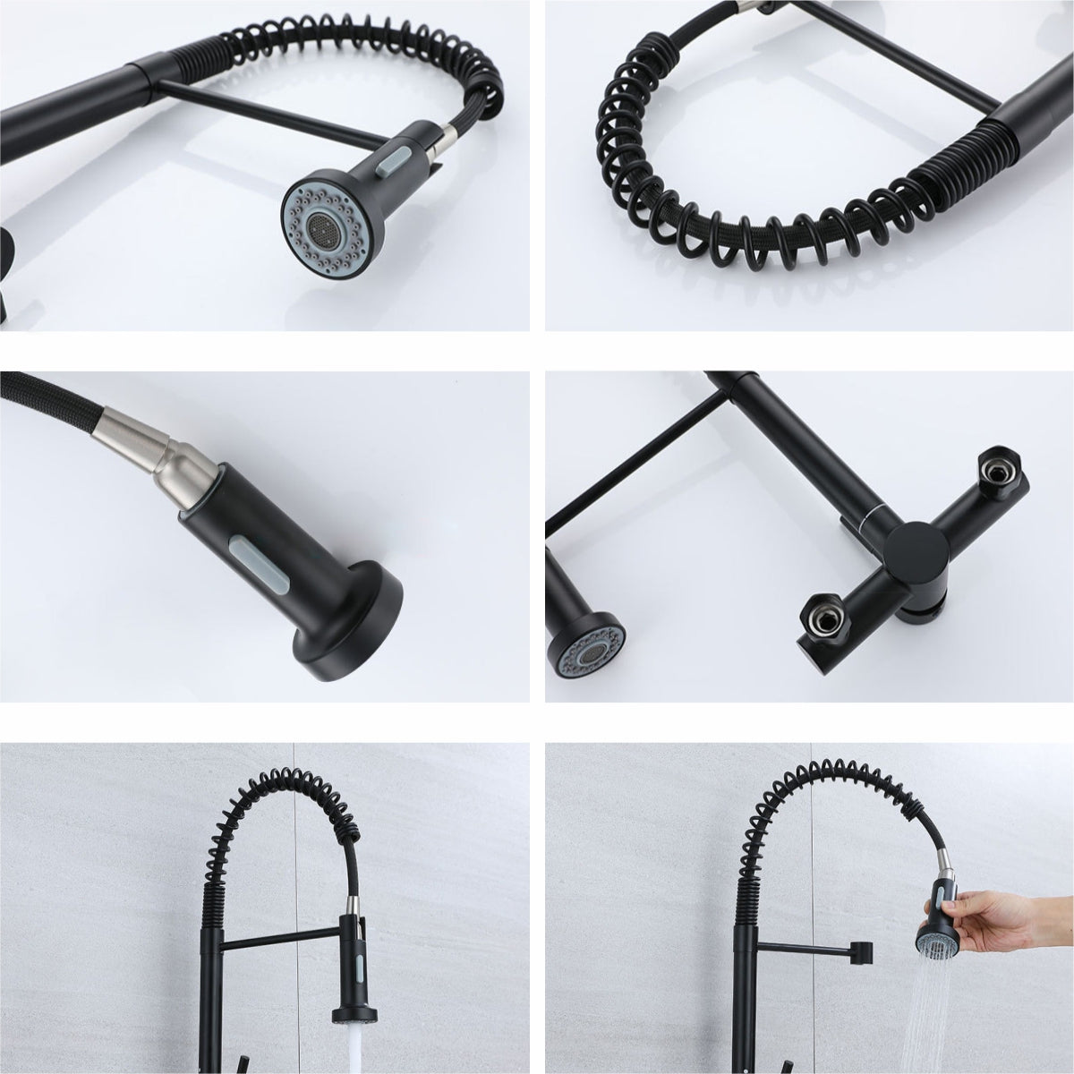 Wall Mounted Kitchen Sink Tap 1197 Black