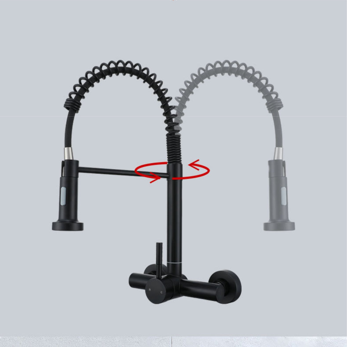 Wall Mounted Kitchen Sink Tap 1197 Black