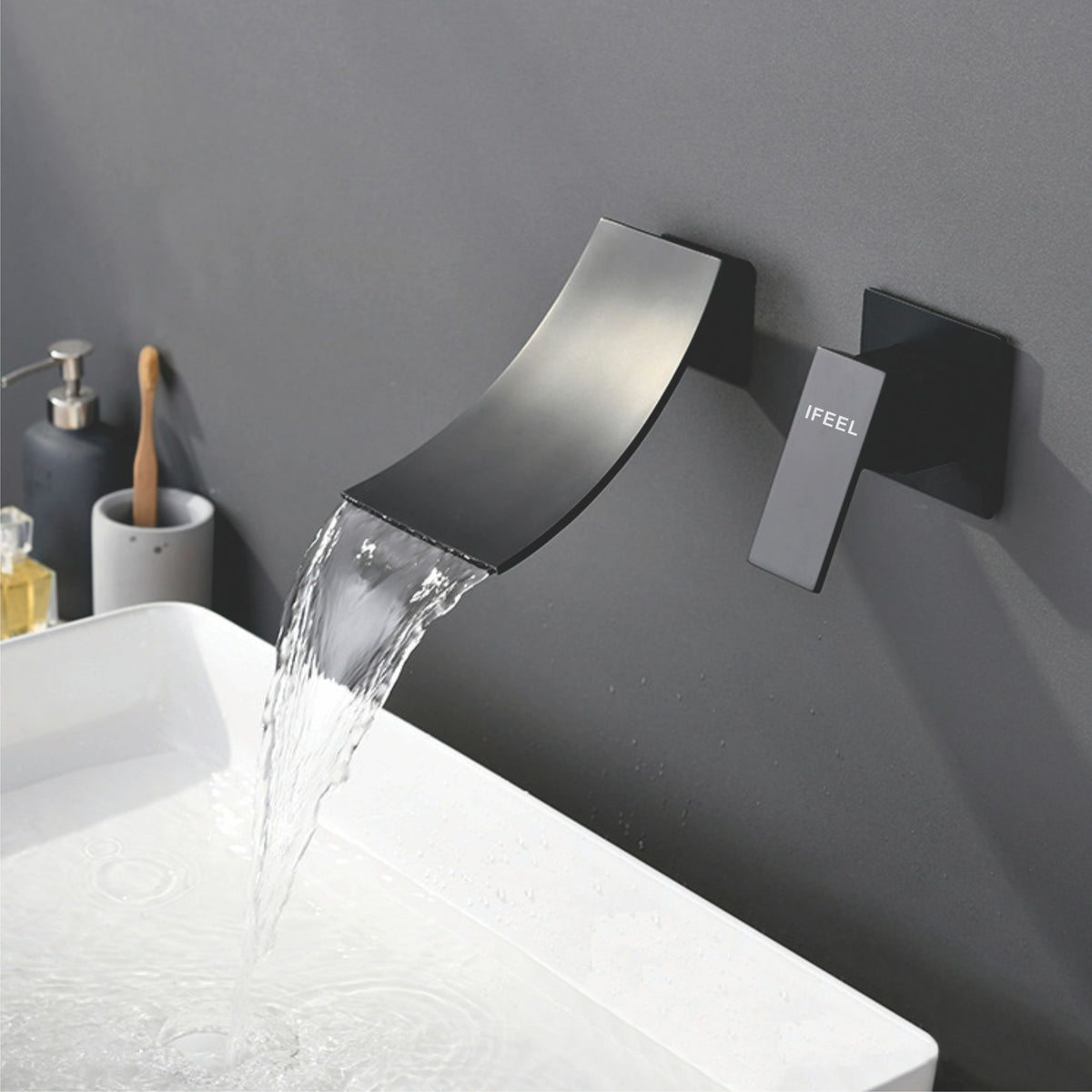 Wall Type Fall Basin or Bath Mixer Tap AZ2156 Black