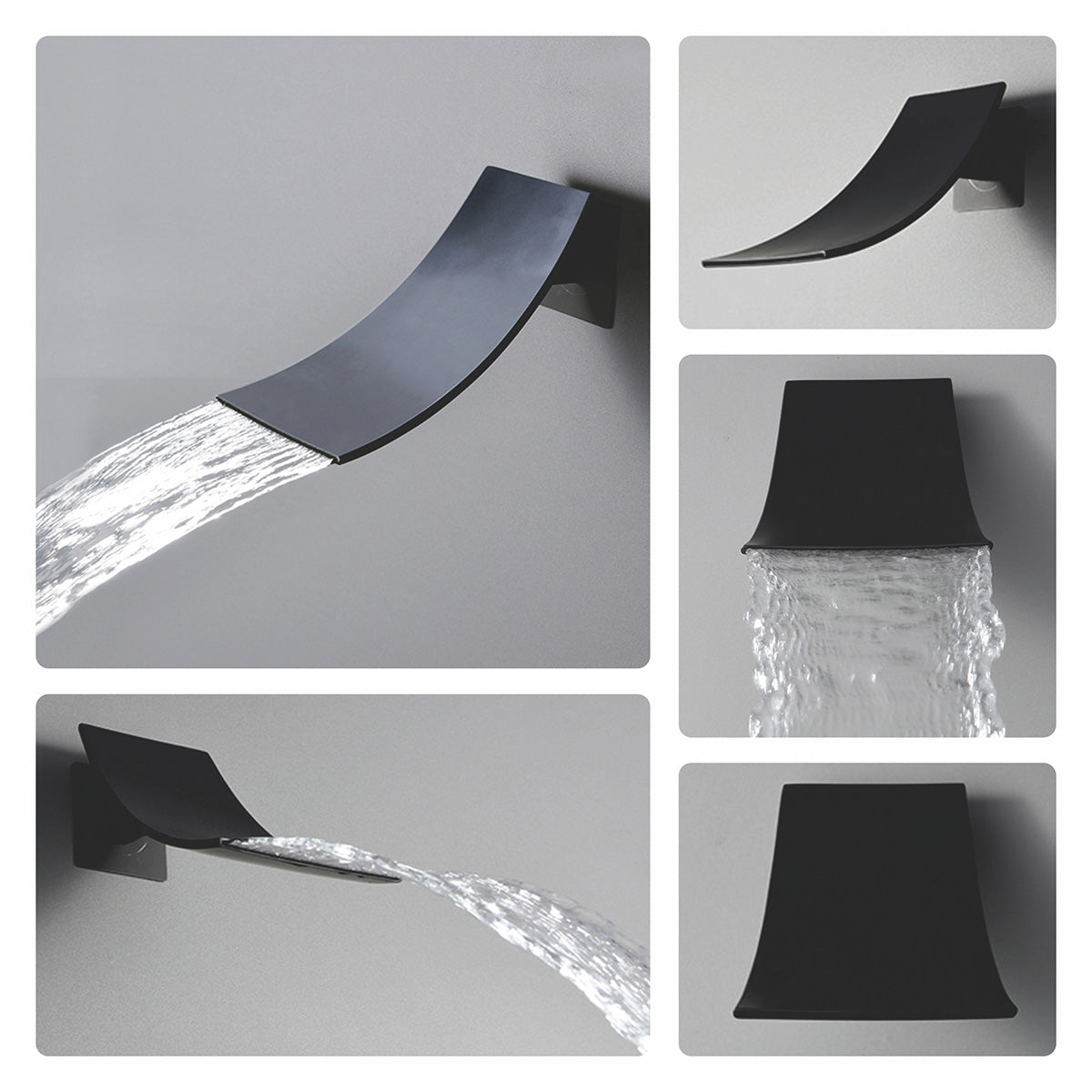 Wall Type Fall Basin or Bath Mixer Tap AZ2156 Black