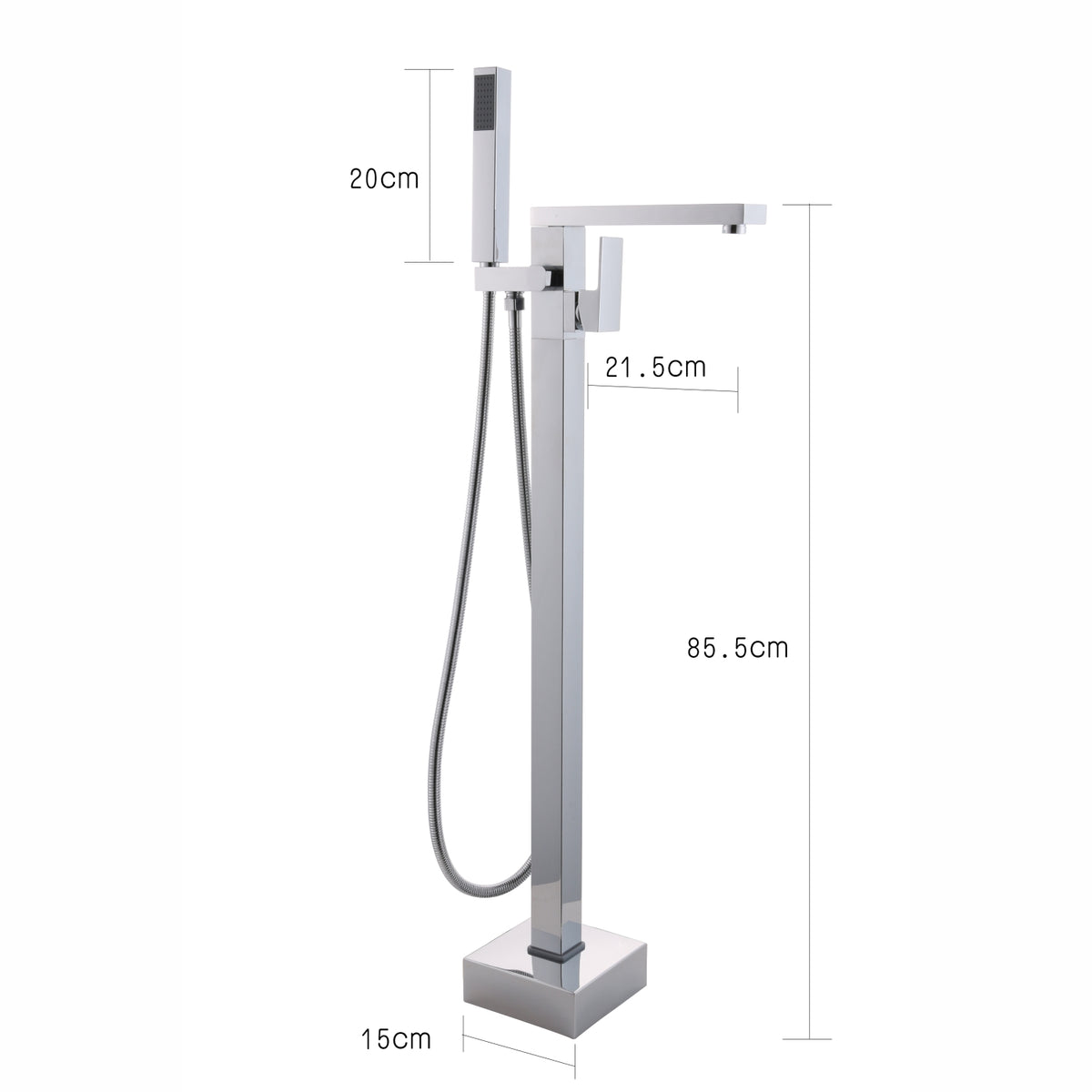 Square Freestanding Bath Mixer Chrome F889C