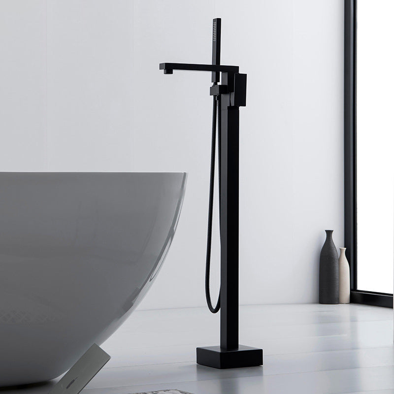 Square Freestanding Bath Mixer Black F889B