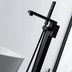 Square Freestanding Bath Mixer Black F889B