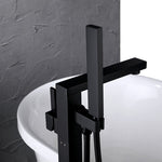 Square Freestanding Bath Mixer Black F889B