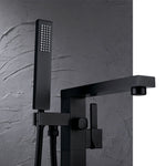 Square Freestanding Bath Mixer Black F889B