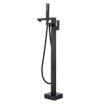 Square Freestanding Bath Mixer Black F889B