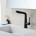 IFEEL Mixer Tap with Pull-Out Spray, Countertop Basin Tap 011539 Black