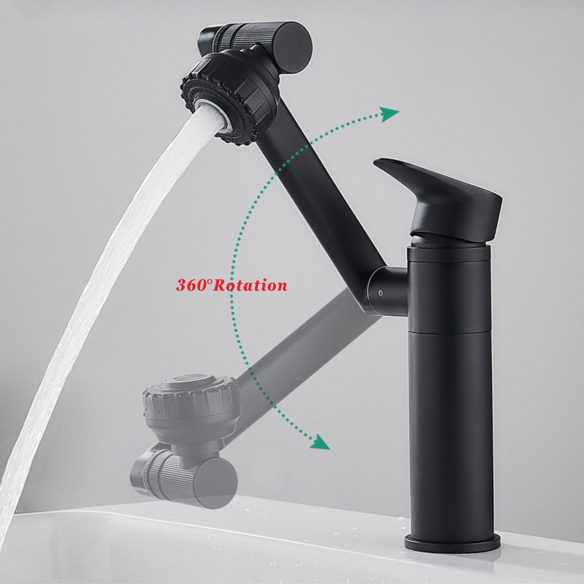 Black Basin Tap Different Sprayer Modes