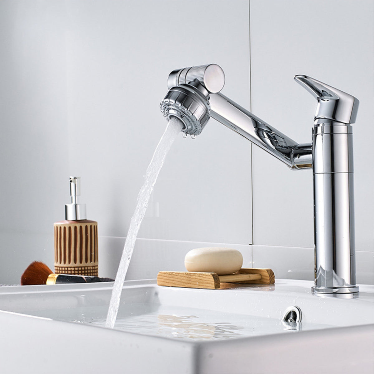 Chrome Basin Tap Different Spray Modes