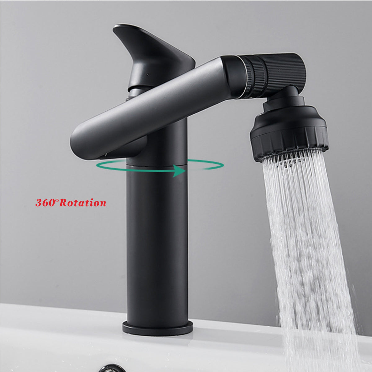 Black Basin Tap Different Sprayer Modes