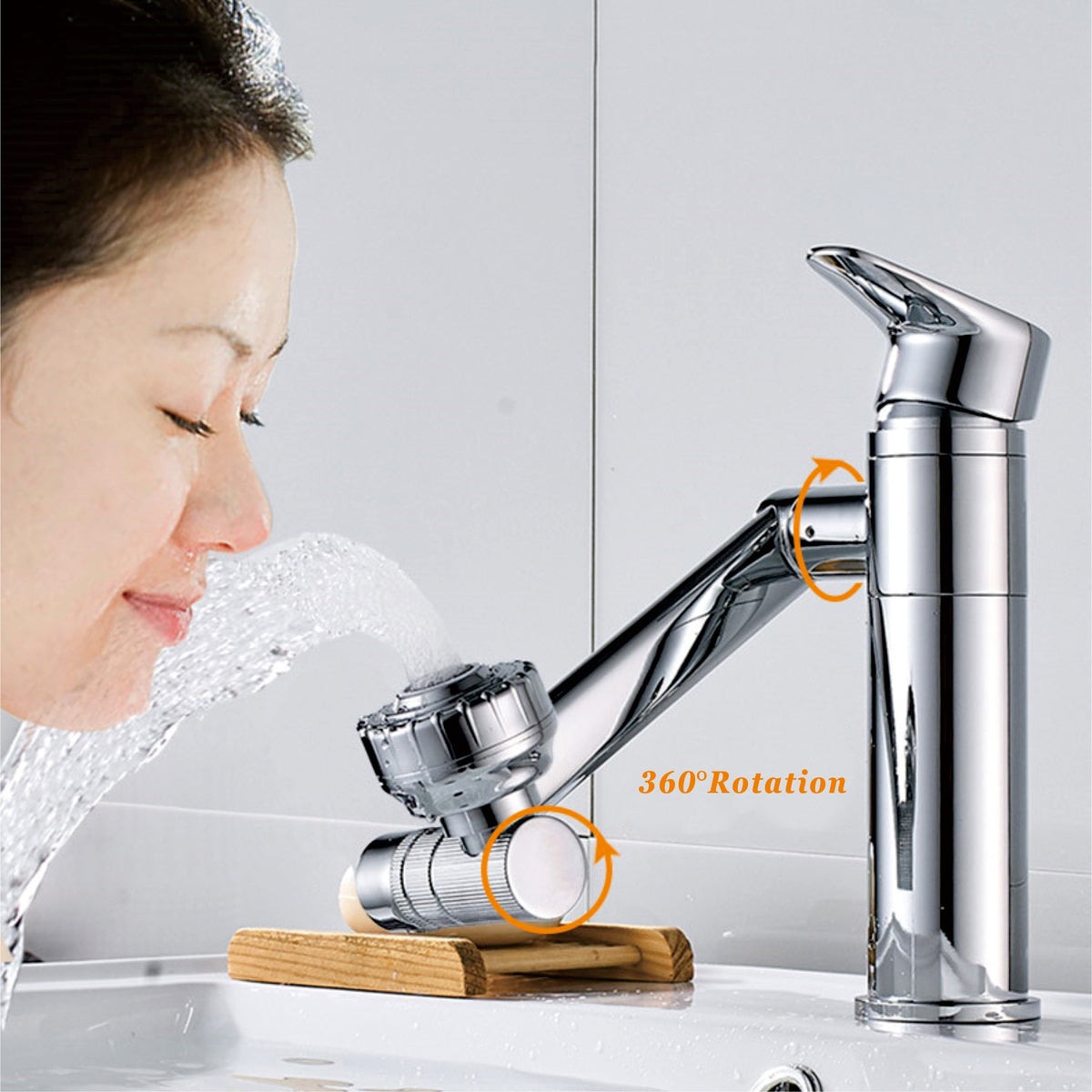 Chrome Basin Tap Different Spray Modes