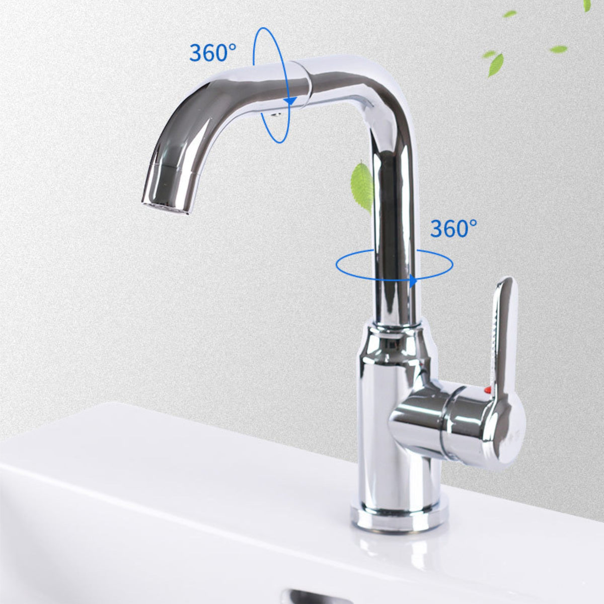 Chrome Basin Tap With 360 rotation On Both Handles