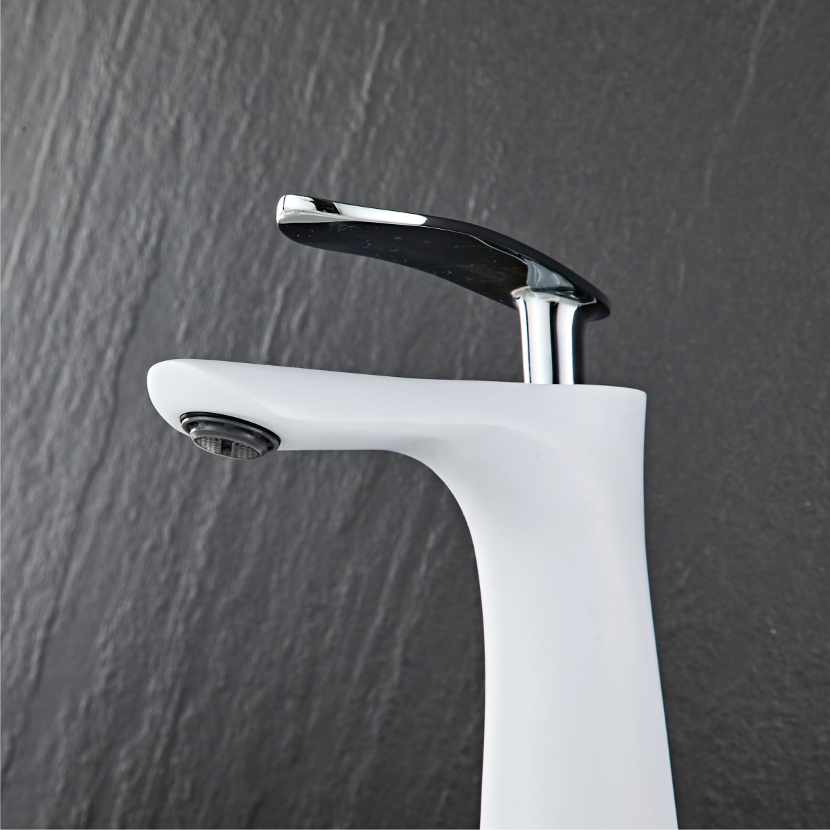 Modern White Elegant Short Teardrop Basin Tap