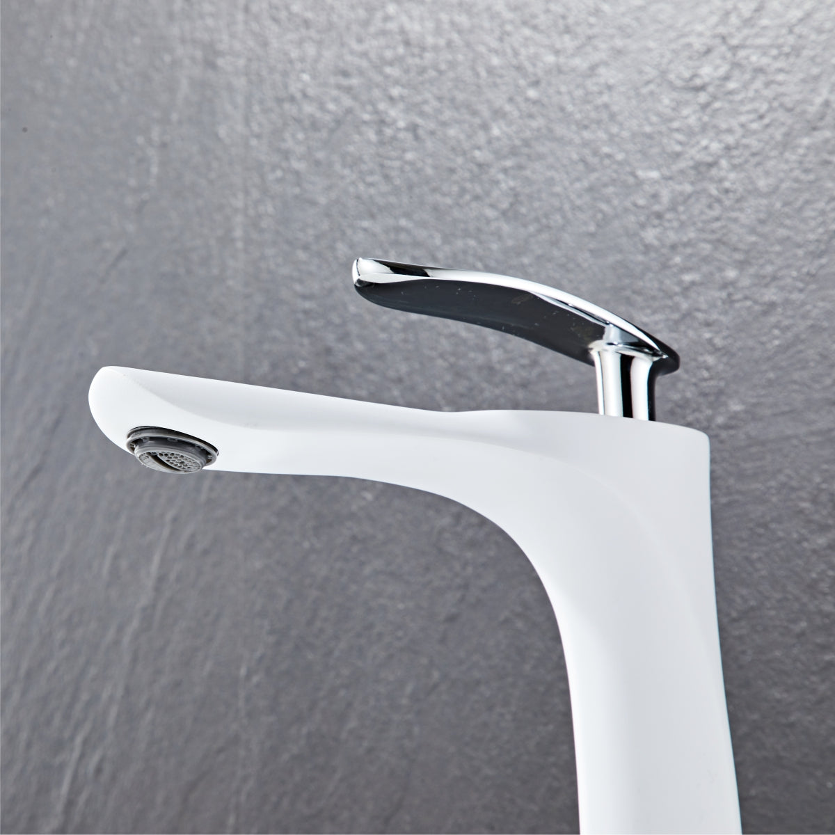 Modern White Elegant Short Teardrop Basin Tap