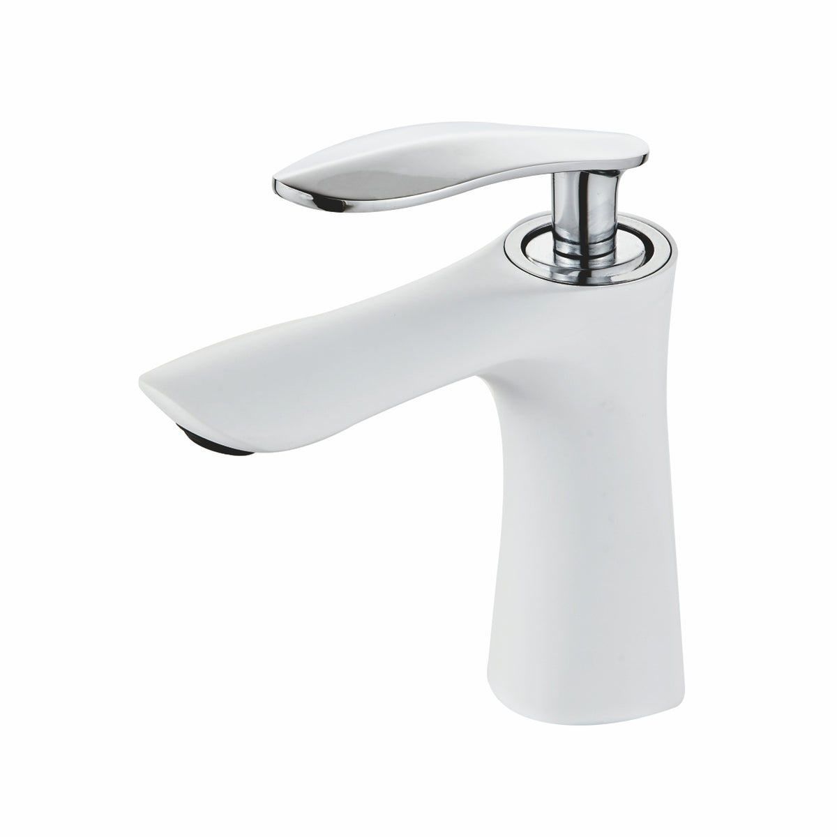 Modern White Elegant Short Teardrop Basin Tap