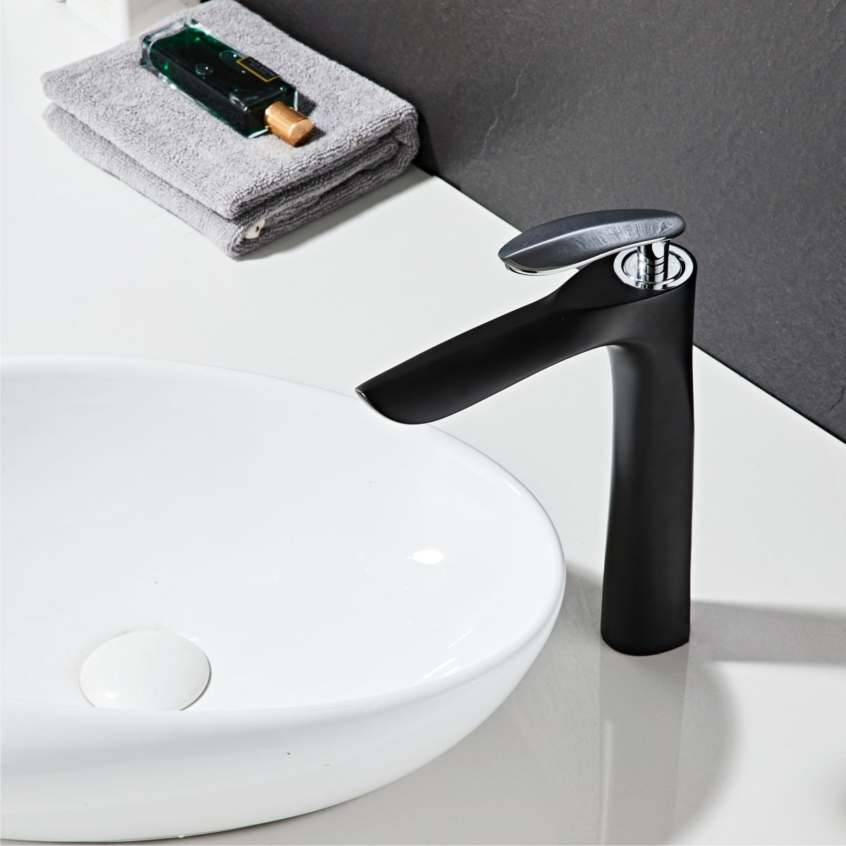 Modern Black Elegant long Teardrop Basin Tap