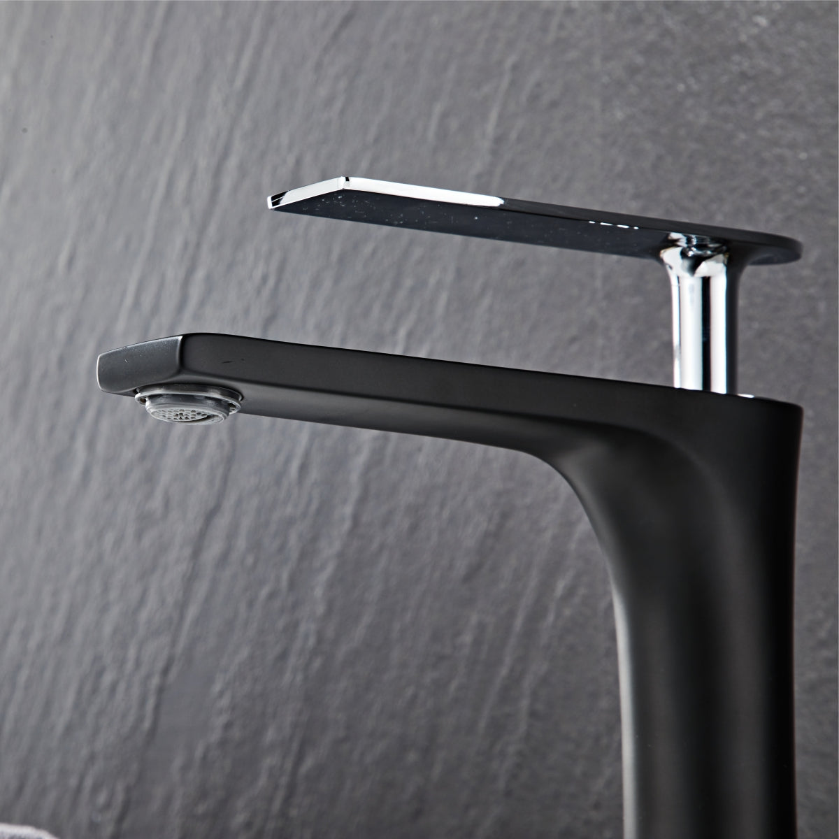 Modern Black Elegant Square round short Basin Tap