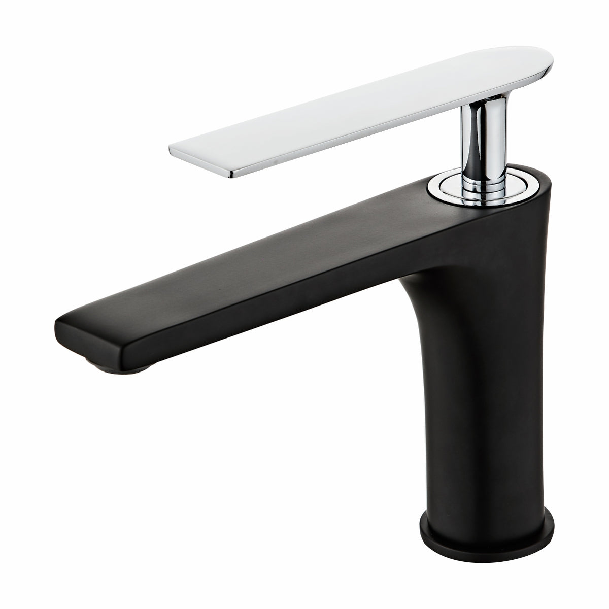 Modern Black Elegant Square round short Basin Tap