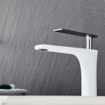 Modern White Elegant Square round short Basin Tap