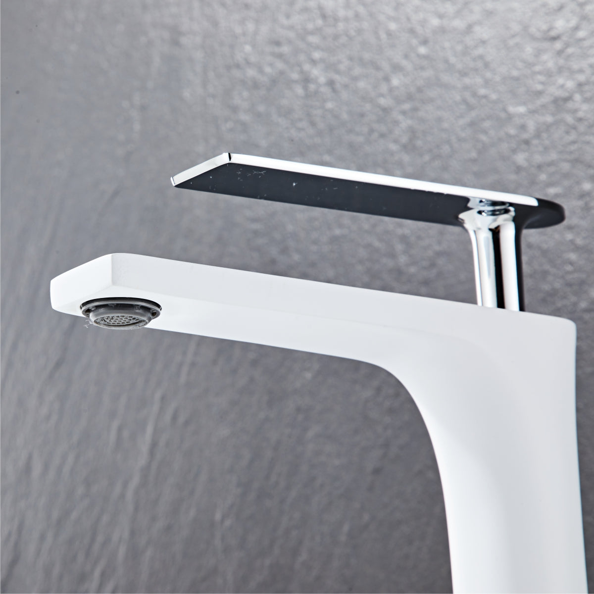 Modern White Elegant Square round short Basin Tap