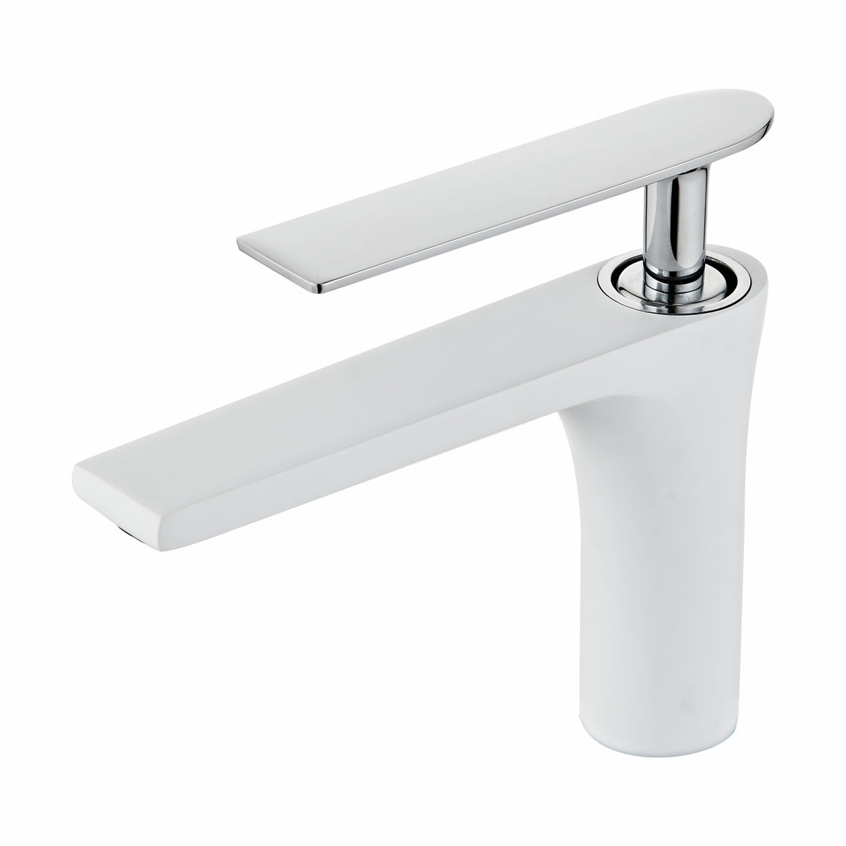 Modern White Elegant Square round short Basin Tap