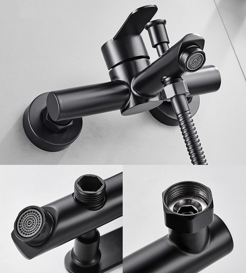 Black Bath Tap With Shower Spring