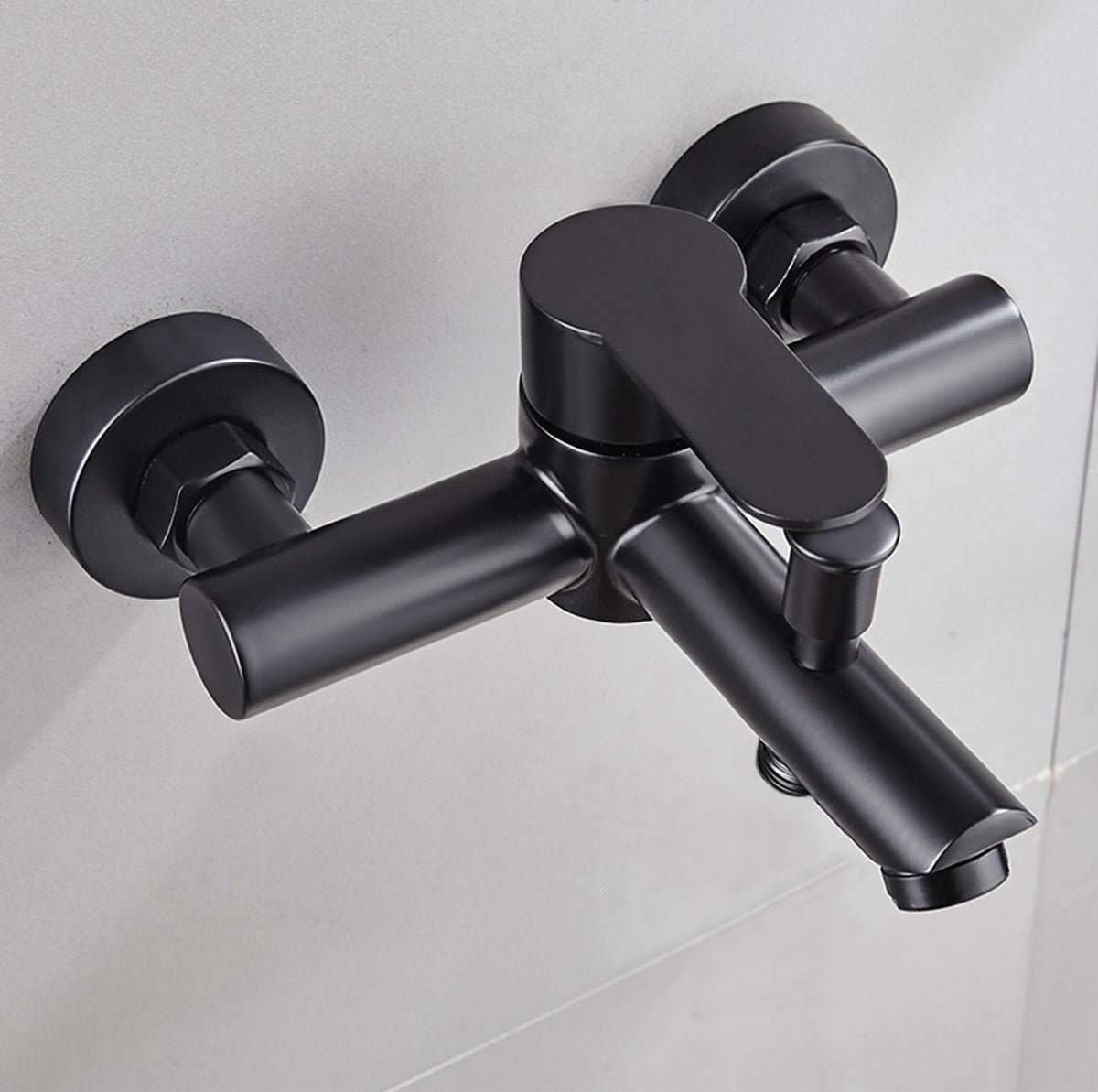 Black Bath Tap With Shower Spring