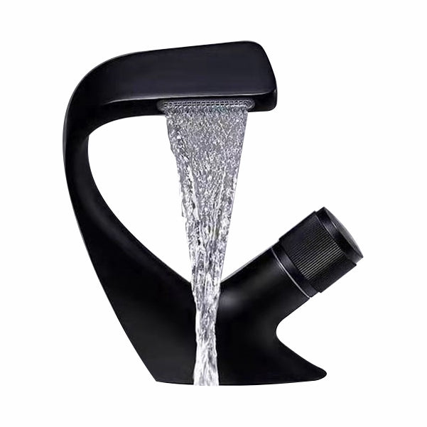 Black Modern Waterfall Basin Tap