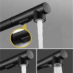 Black Kitchen Sink Tap with pull out spray fixture with button