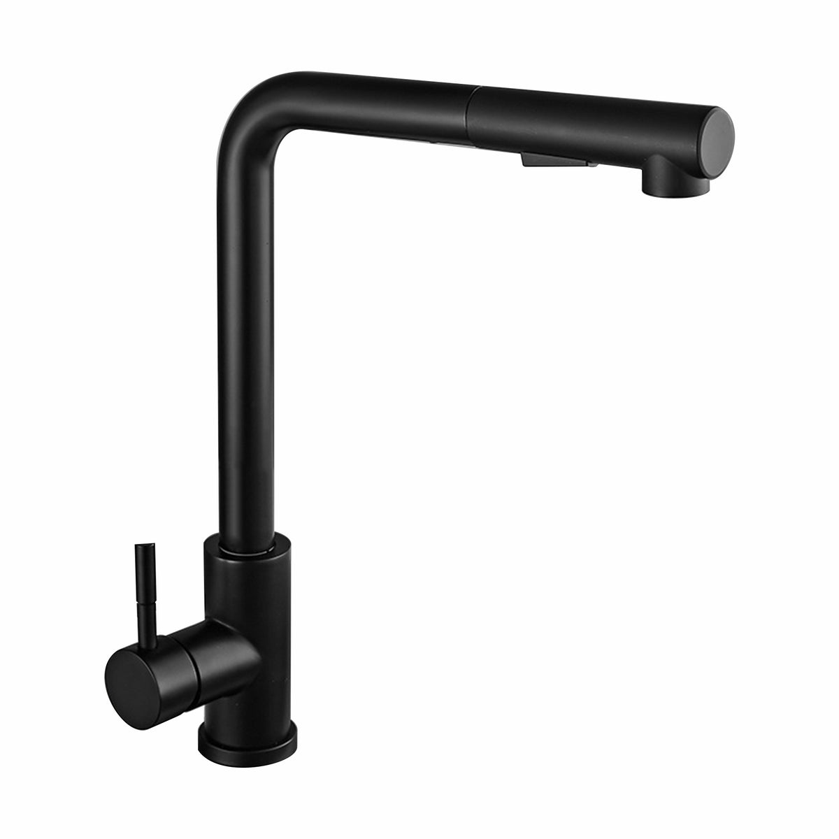 Black Kitchen Sink Tap with pull out spray fixture with button