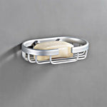 Modern Oval Shaped Chrome Mountable Soap Basket