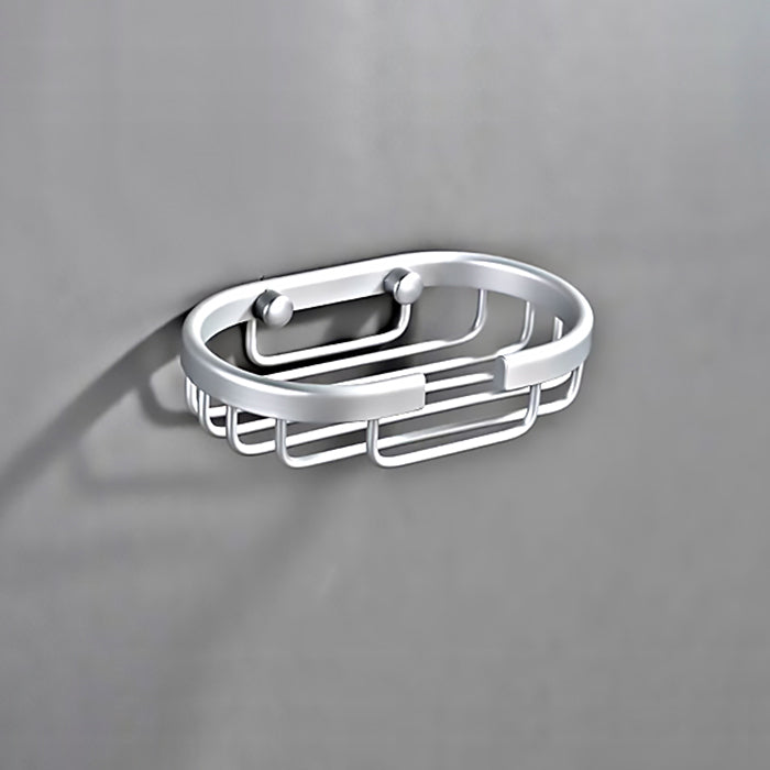 Modern Oval Shaped Chrome Mountable Soap Basket