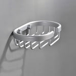 Modern Oval Shaped Chrome Mountable Soap Basket