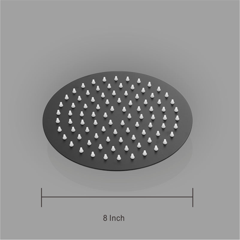 Round Shower Head & Arm set - Black