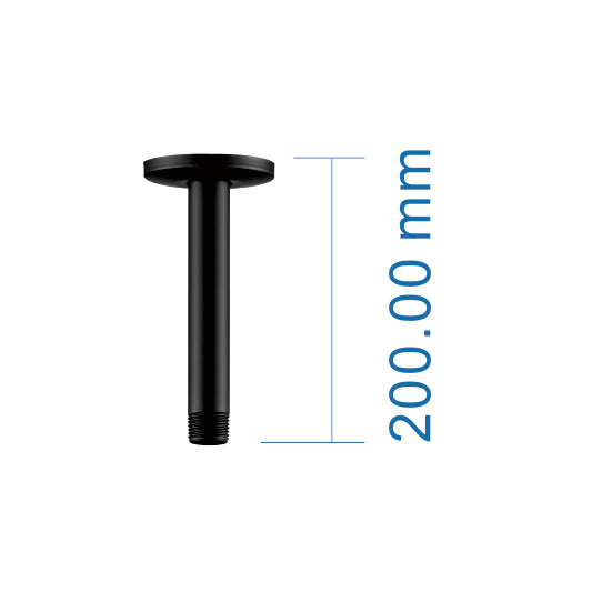 Shower Arm_ZZ 1116 Black 20cm