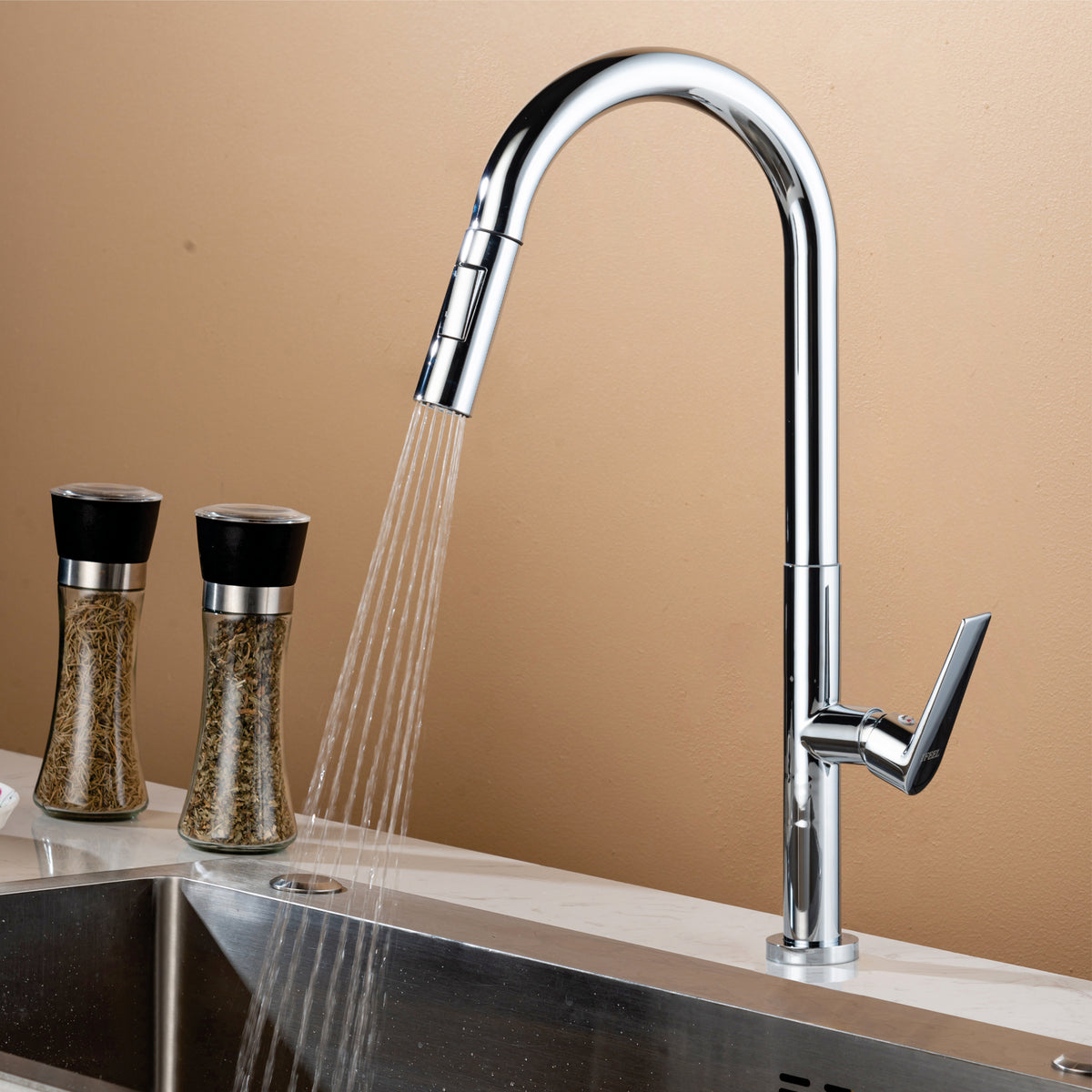 Pull Out Kitchen Sink Mixer Tap Pillar Type 1177