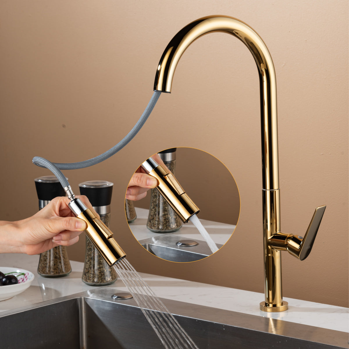 Kitchen Mixer Taps 1177 Gold