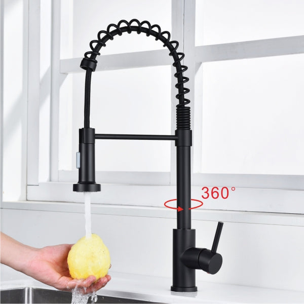 Black Kitchen Sink Tap With Spiral