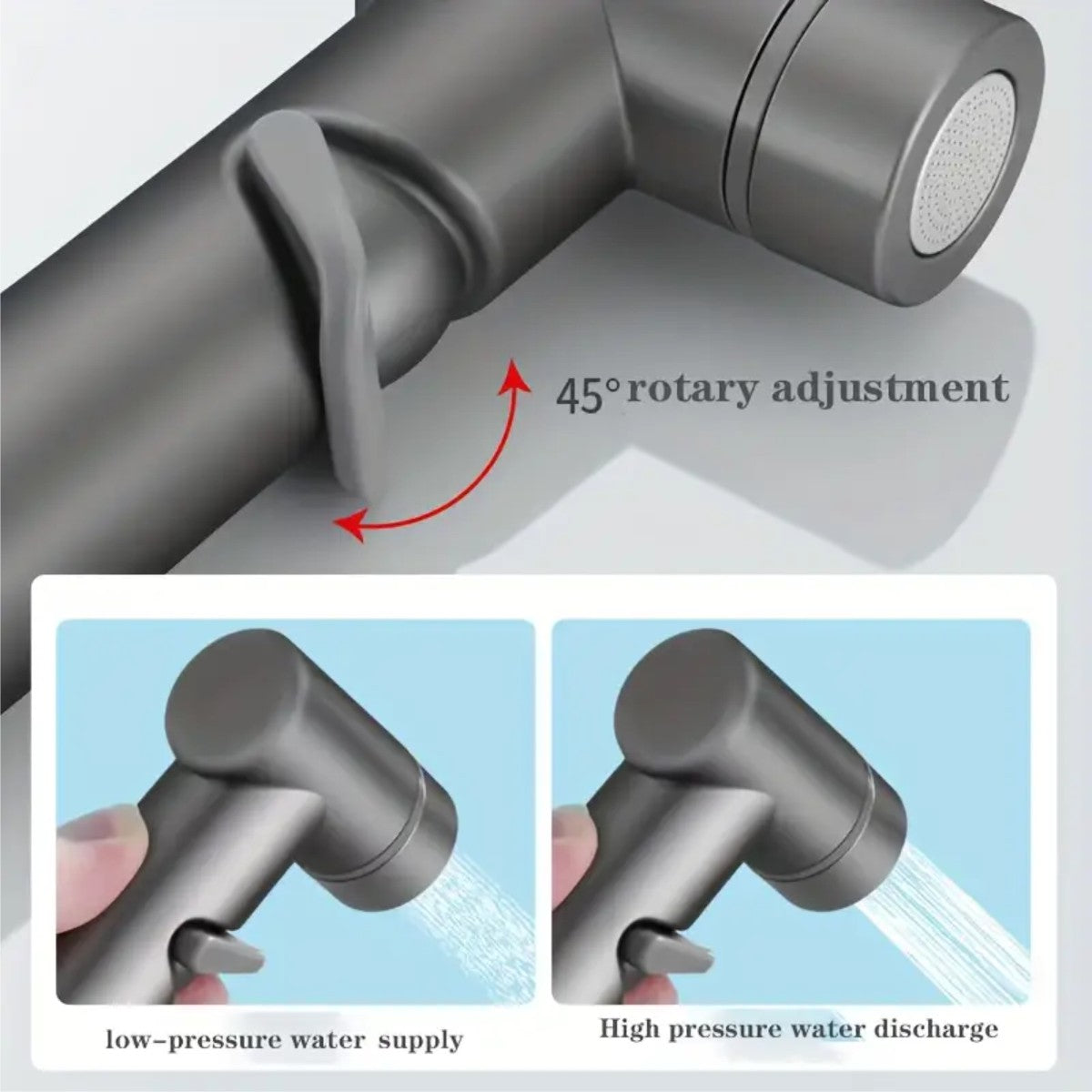 Dual control angle valve one in and two out flush valve Taps 1201 Gun Grey