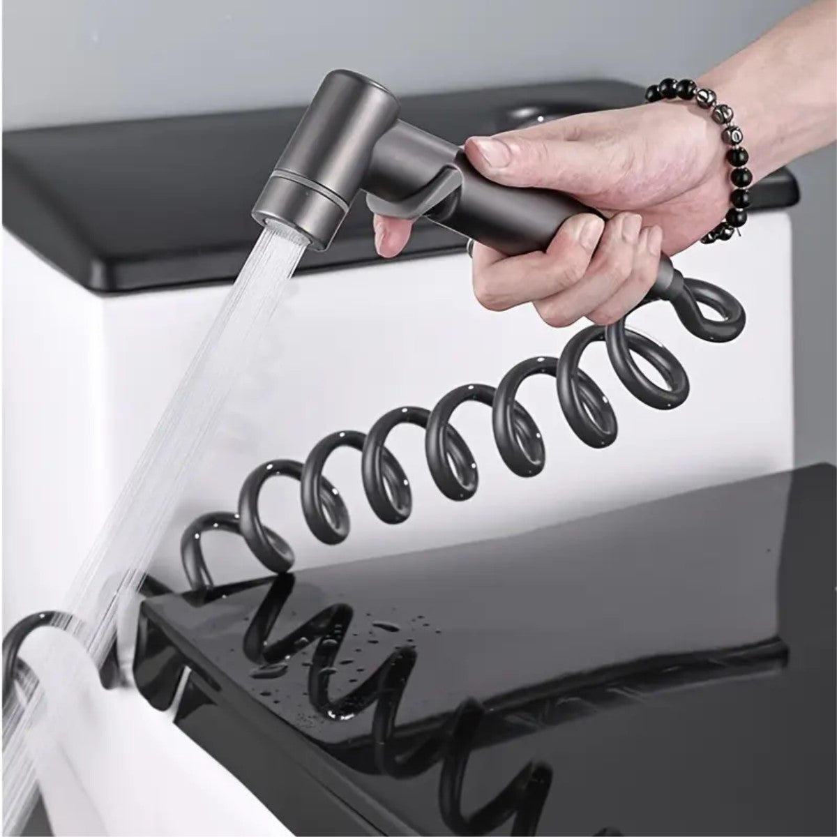 Dual control angle valve one in and two out flush valve Taps 1201 Gun Grey