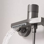 Single Knob Waterfall Bathtub Taps & Hand Shower Set 1219 Gray