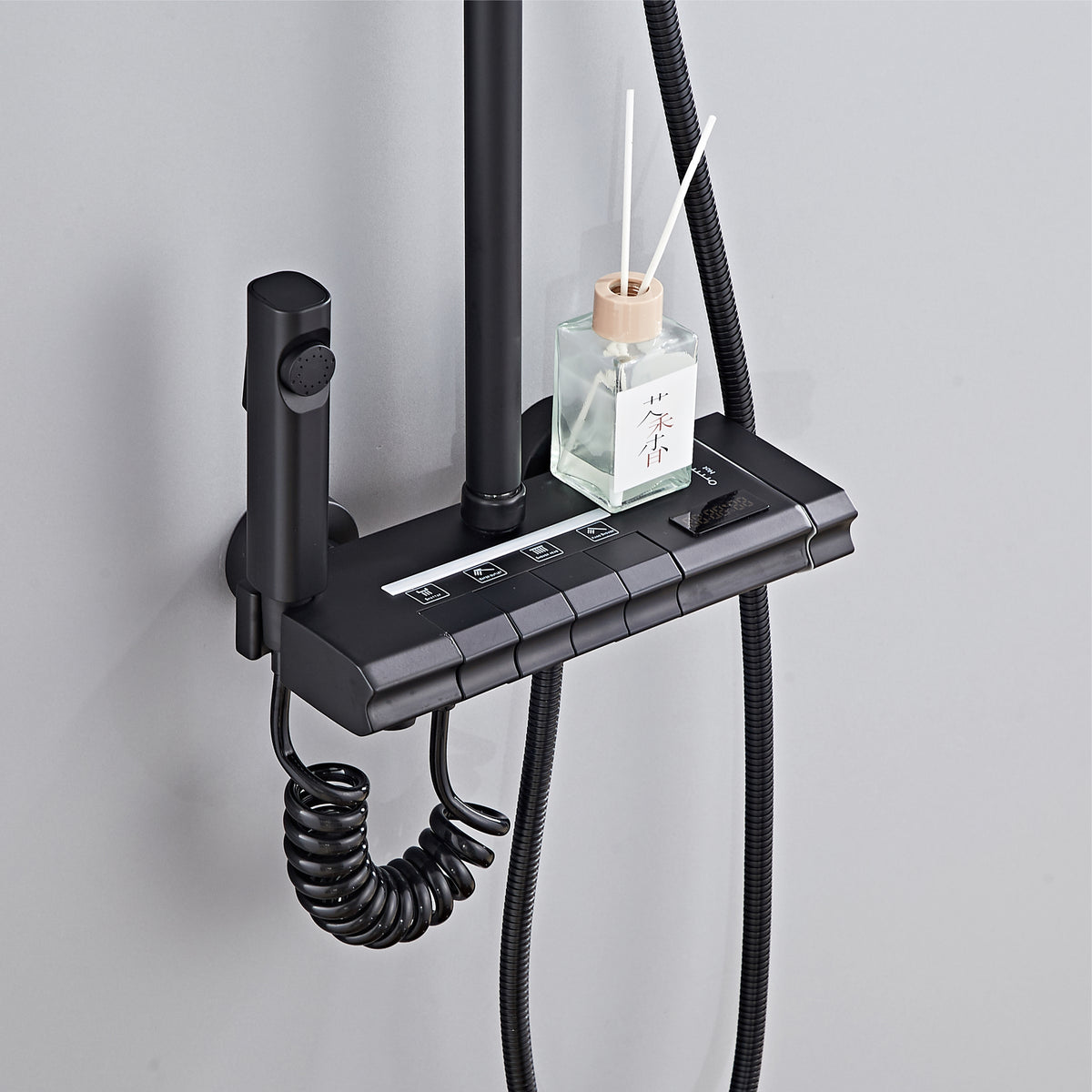 Digital Display Black Shower Set With LED Ambient Light 1226B