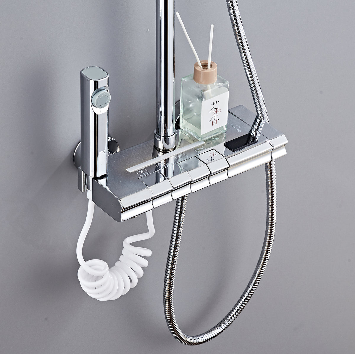 Digital Display Chrome Shower Set With LED Ambient Light 1226C