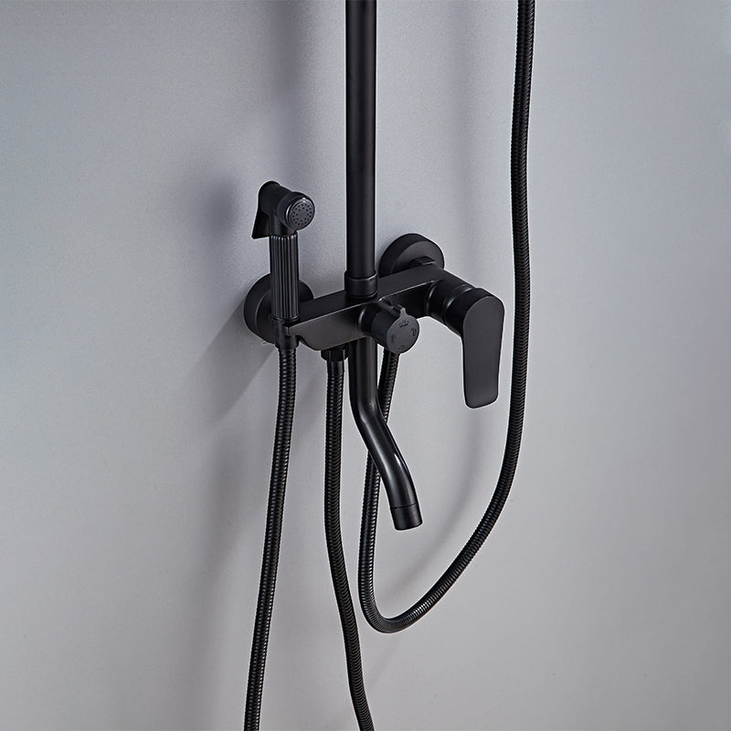 All in One Ultra Black Modern Shower System