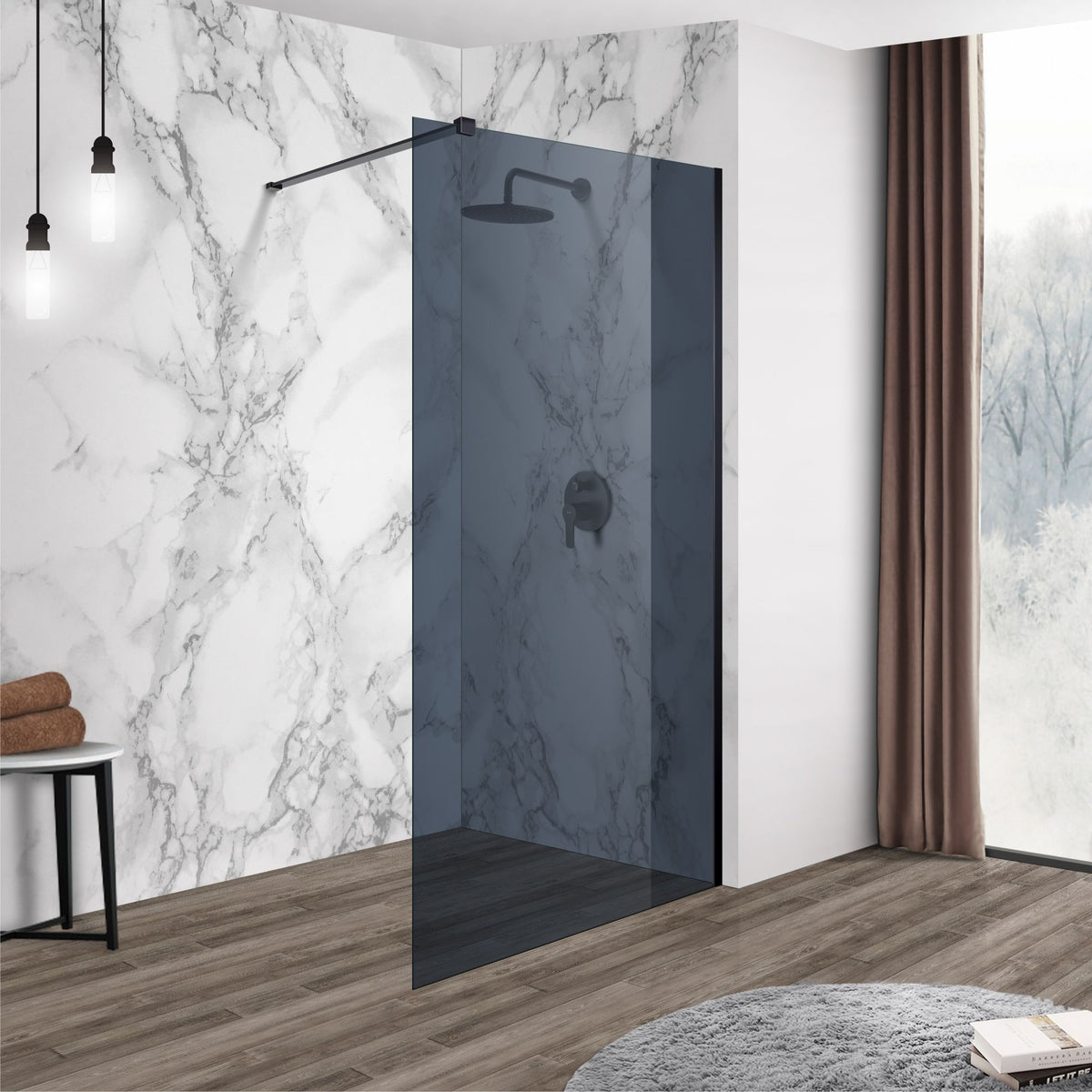 Shower Screen BR7008C 120x195 Grey Black