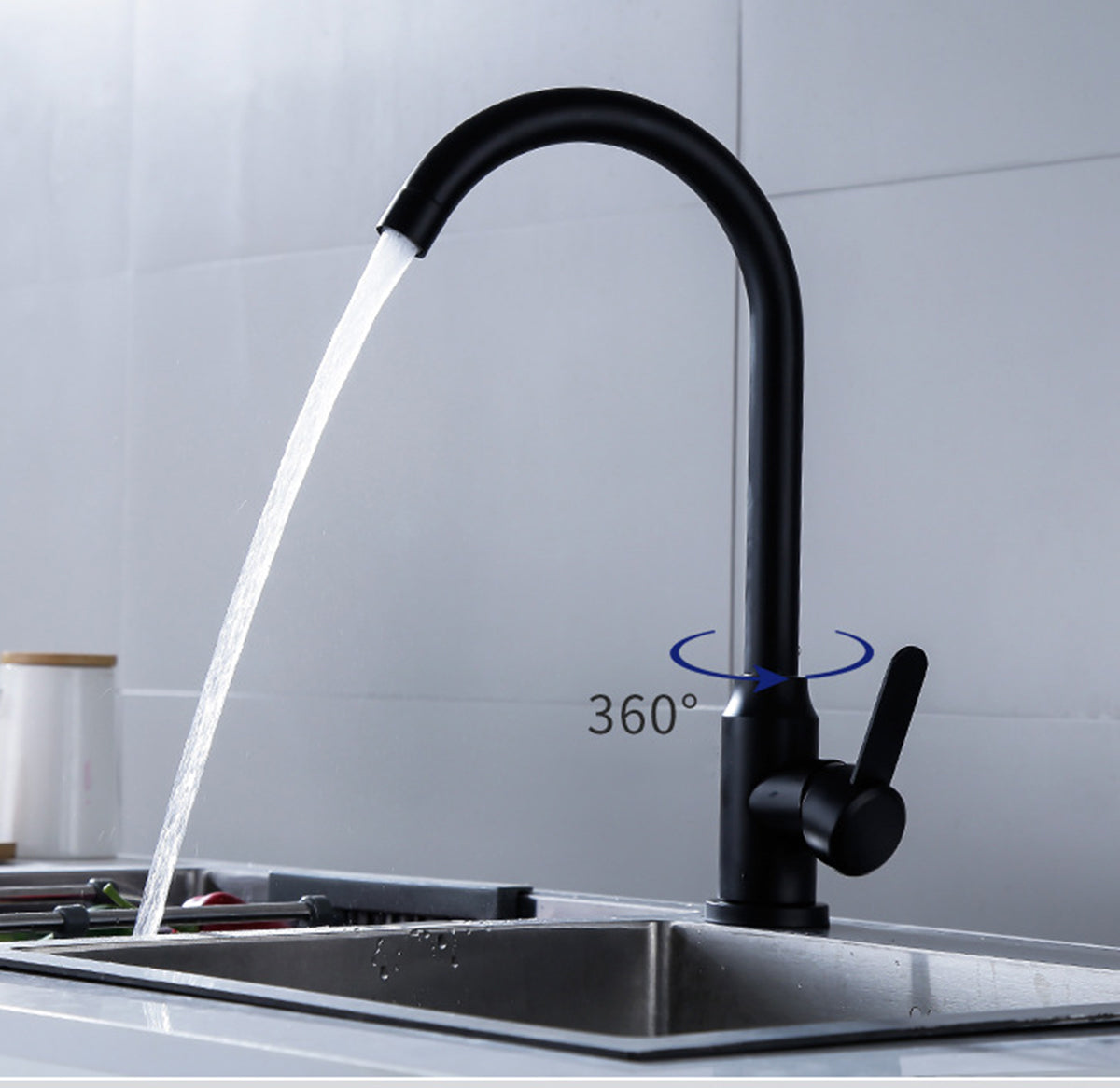 Kitchen Sink Tap Black round curvedesign