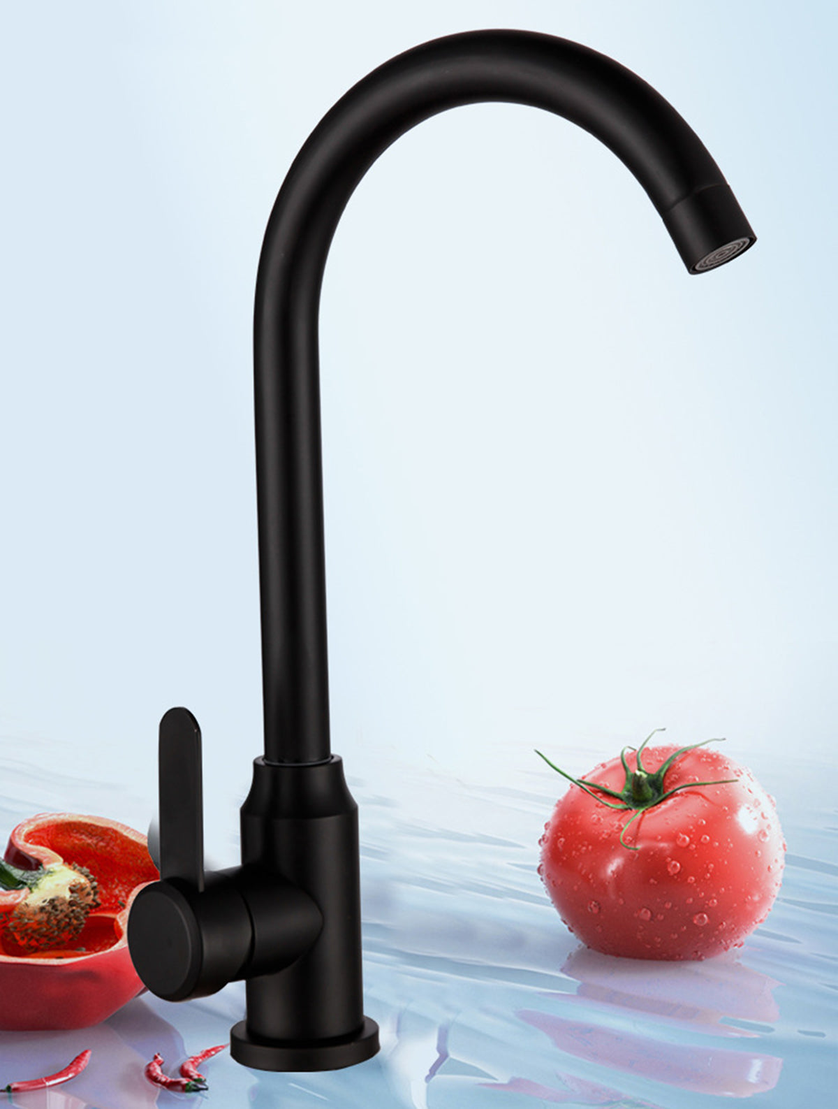 Kitchen Sink Tap Black round curvedesign