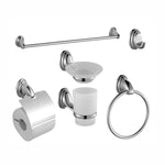Bathroom Accessories, 6-Piece, Chrome Plated Zinc