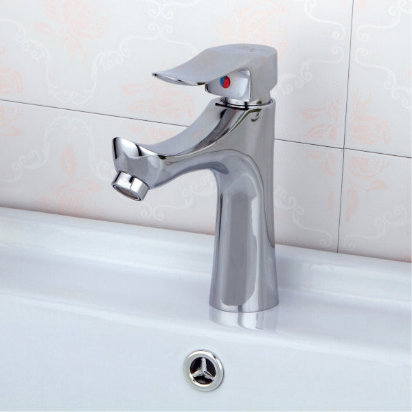 Chrome Basin Tap Upward Facing Curved